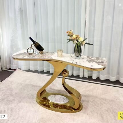 Console de Luxe Marbre & Doré – Modèle G327